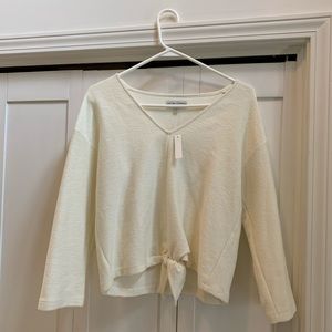 Madewell Texture and Thread Tie Front Top, nwt